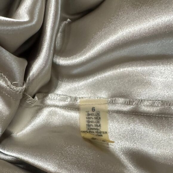 Calvin Klein 100% Silk Elegant Champagne/ Green Halter Neck Dress SZ6 - Picture 13 of 13